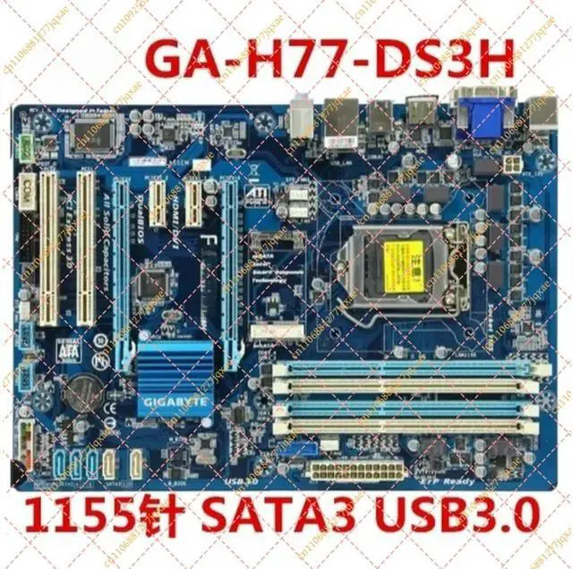 Alt view image 3 of 3 - LGA1155 DDR3 Motherboard Compatible with GA-H77-DS3H & Z77P-D3 (USB 3.0)