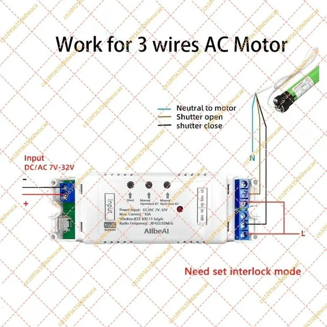 Main image of 2CH Motor Controller DC 5V-32V, RF433 Remote Pulse Relay Module for Home Automation & Voice Assistant