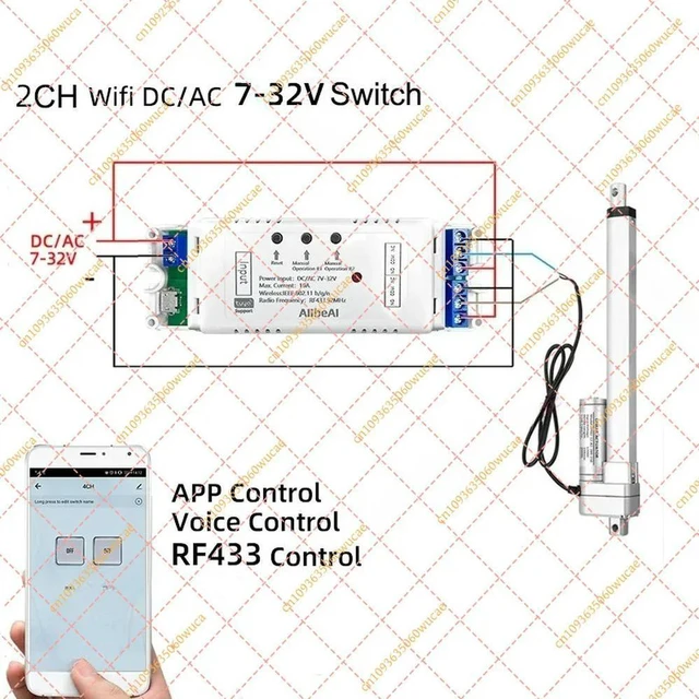 Alt view image 2 of 3 - 2CH Motor Controller DC 5V-32V, RF433 Remote Pulse Relay Module for Home Automation & Voice Assistant