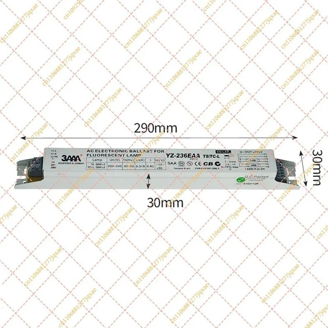 Main image of 220-240V Twin Tube Electronic Ballast for T8 Fluorescent & Neon Lamps, Supports 2×36W and 2×40W Dual Lamp Driving