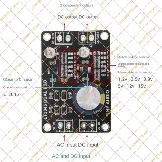 Main image of LT3045 Dual-Channel Regulated Power Supply, Ultra-Low Noise Linear Regulator for DAC
