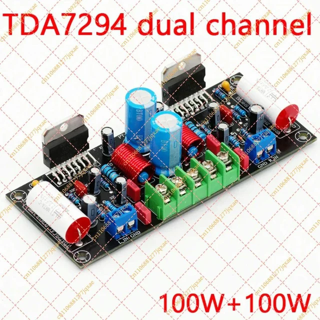 Alt view image 3 of 3 - Dual Channel TDA7294 Audio Amplifier Board, 100Wx2 High Power Stereo AMP Module Kit (DC 24-40V)