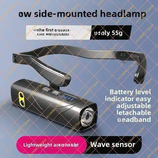 Alt view image 2 of 3 - Super Bright Rechargeable Headlamp, Motion Sensor LED Light for Outdoor Work & Mountaineering