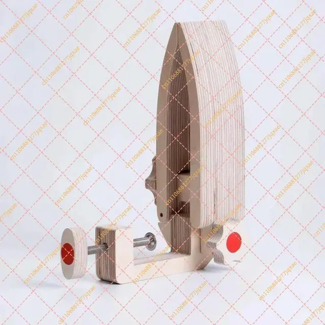Main image of Handmade Wooden Leather G-Clip, Hand Sewn Leather Craft Sewing Tool