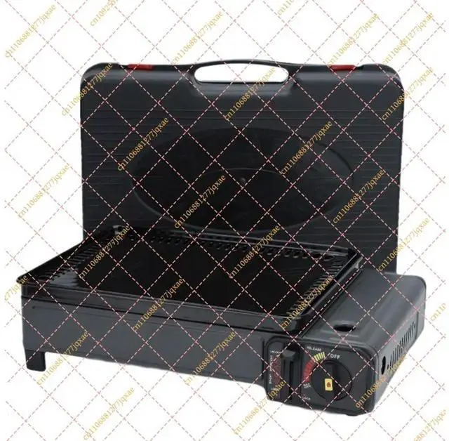 Alt view image 2 of 2 - 8-Grid Multi-Functional Camping Cassette Stove & BBQ Grill, Mesh Baking Pan for Meat & Night Market Stalls