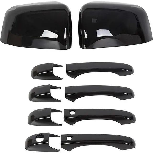 Main image of Black Mirror & Door Handle Covers for Jeep Grand Cherokee Dodge Durango 2011-2020