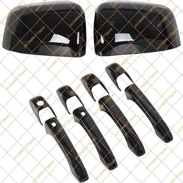 Alt view image 3 of 3 - Black Mirror & Door Handle Covers for Jeep Grand Cherokee Dodge Durango 2011-2020