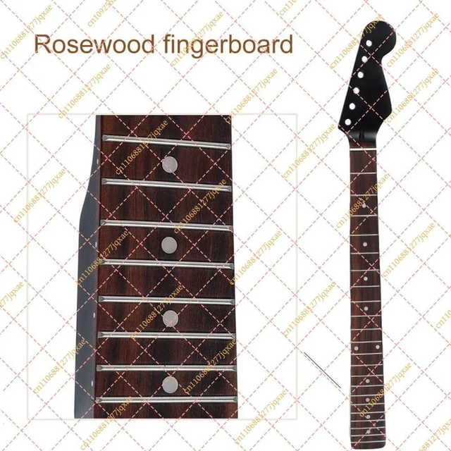 Alt view image 3 of 3 - 22 Fret ST Stratocaster Guitar Neck Mute Black Maple Neck Rosewood Fretboard Replacement