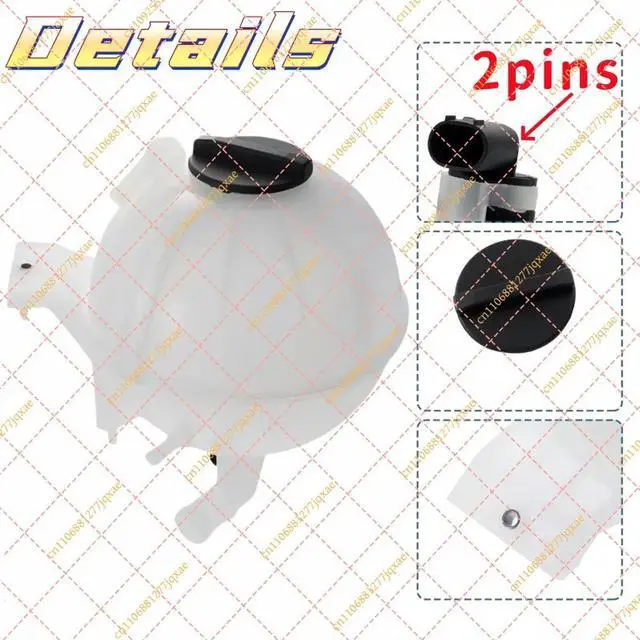 Alt view image 3 of 3 - Replacement Coolant Expansion Tank With Sensor, Overflow Reservoir for Vehicle