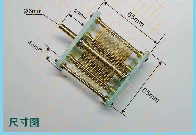 Alt view image 3 of 3 - High Power Air Variable Capacitor, Semi-Manual Tuning Adjustable Variable Capacitor Electronic Component