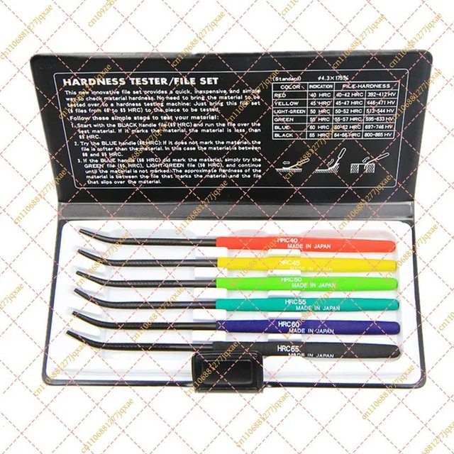 Main image of 6PCS Handheld Hardness Tester File Set, HRC 40-65 l Hardness Check Files
