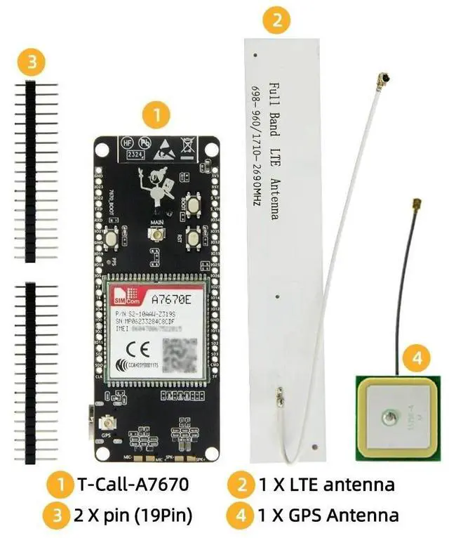 Main image of for LILYGO T-Call ESP32 4G Development Board, A7670E LTE Cat-1/GSM Module with SIM Card Slot