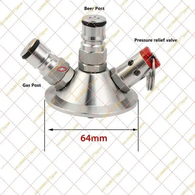 Alt view image 2 of 3 - Ball Lock to Tri-Clamp Conversion Kit 2'' Commercial Keg Adapter Homebrew Replacement