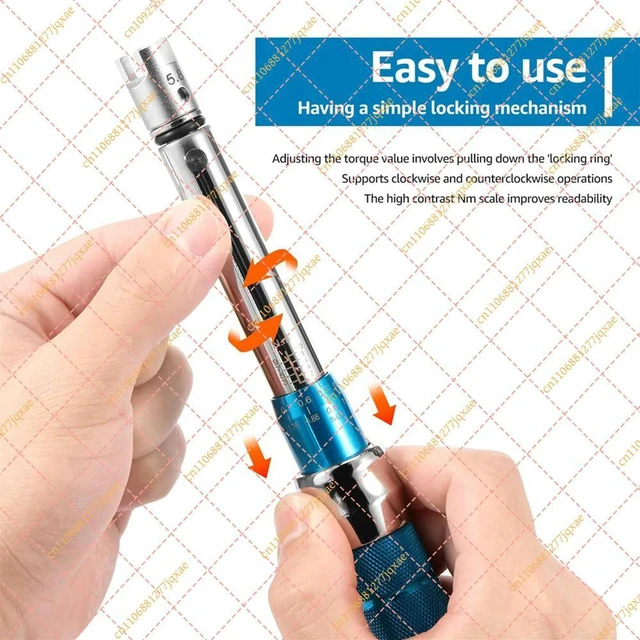 Alt view image 2 of 3 - B44C Motorcycle Spoke Torque Wrench Set, 2-10 Nm Steel Spoke Spanner (5.0-6.8mm) with Box