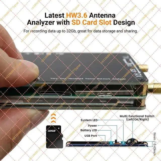 Alt view image 3 of 3 - AS63 Upgraded Antenna Analyzer 10kHz-1.5GHz MF HF VHF UHF, VNA with SD Card