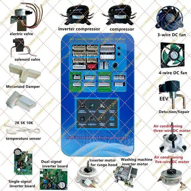 Alt view image 2 of 3 - AC110-240V Touch Screen Refrigerator Tester, Multifunctional Valve & DC Fan Diagnostic Tool