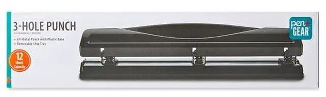 Main image of Pen+Gear 3-Hole Punch, 12 Sheet Capacity, Black