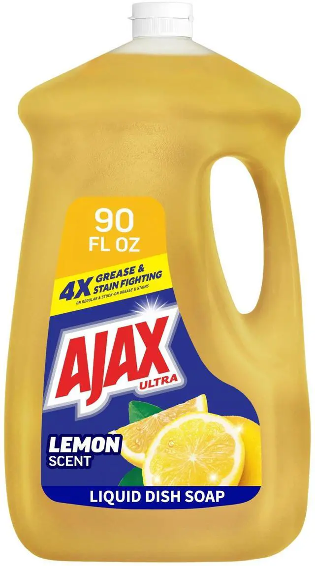 Main image of Ajax Ultra Liquid Dish Soap, Super Degreaser, Mess-Free, Easy-Flip Cap, Lemon Scent, 90 fl oz