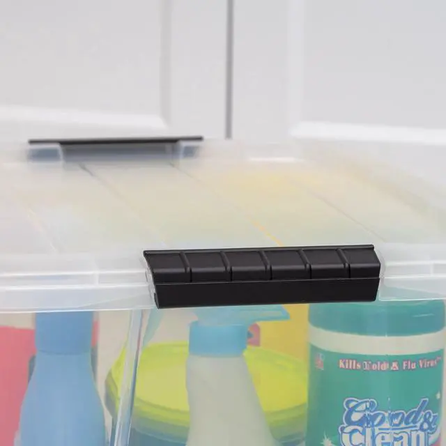 Alt view image 7 of 7 - IRIS 32 Qt. Plastic Storage Bin with Lid, Stackable Storage Containers, Tote