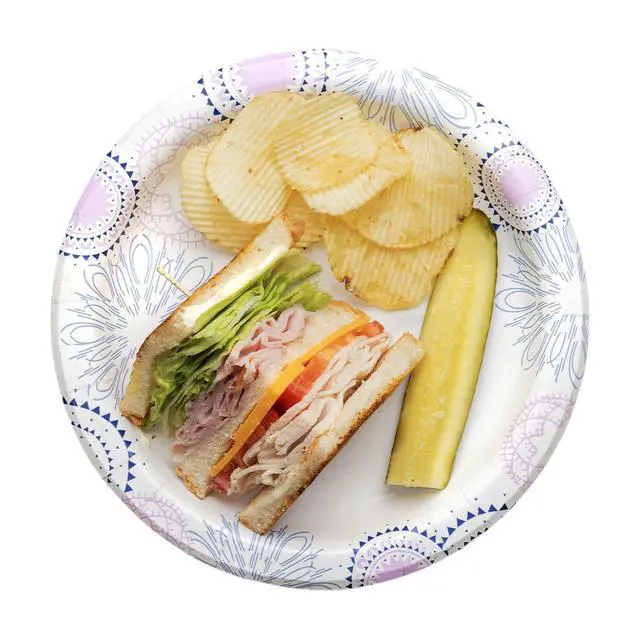 Alt view image 2 of 7 - Great Value 8.5 Inch Disposable Paper Plates, 100 Count, Soak-Proof and Microwave Safe