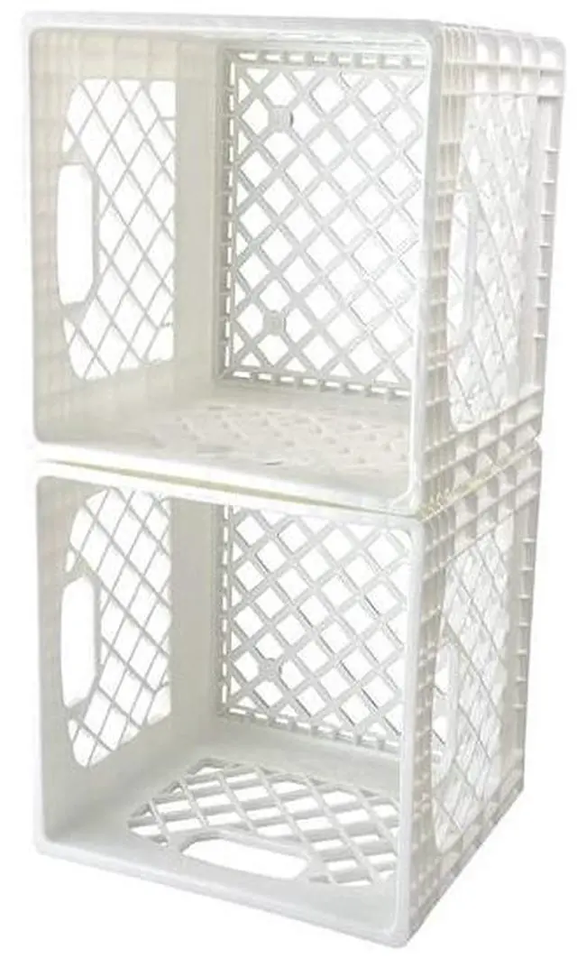 Alt view image 5 of 6 - Juggernaut Storage 16QT Heavy-Duty Plastic Square Milk Crate White
