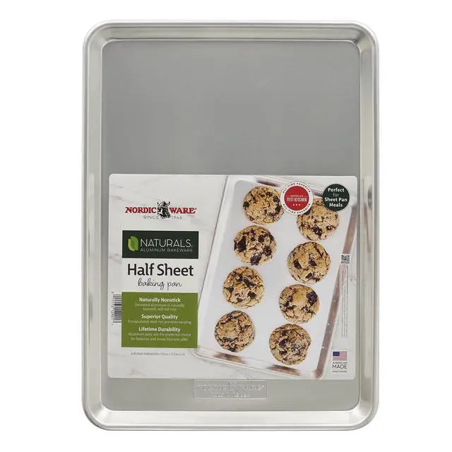 Alt view image 7 of 7 - Nordic Ware Naturals 18" x 13" Aluminum Half Sheet, Rectangular Cookie & Baking Sheet Pan