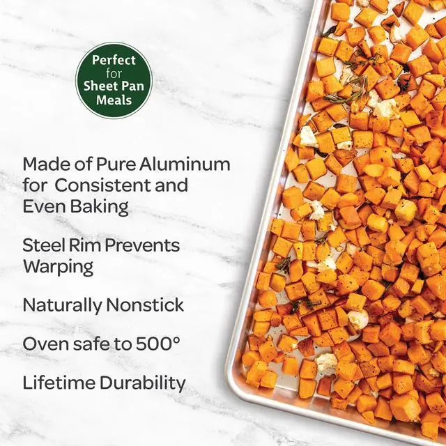 Alt view image 6 of 7 - Nordic Ware Naturals 18" x 13" Aluminum Half Sheet, Rectangular Cookie & Baking Sheet Pan