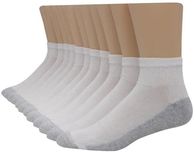 Main image of Hanes Men's Double Tough Durability Ankle Socks, Big & Tall, 12-Pack, Size 12-14