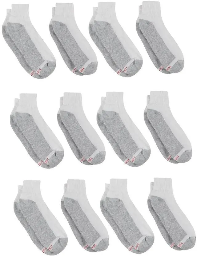 Alt view image 5 of 7 - Hanes Men's Double Tough Durability Ankle Socks, Big & Tall, 12-Pack, Size 12-14