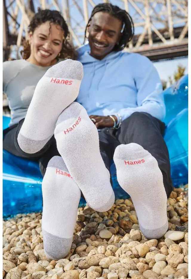 Alt view image 4 of 7 - Hanes Men's Double Tough Durability Ankle Socks, Big & Tall, 12-Pack, Size 12-14