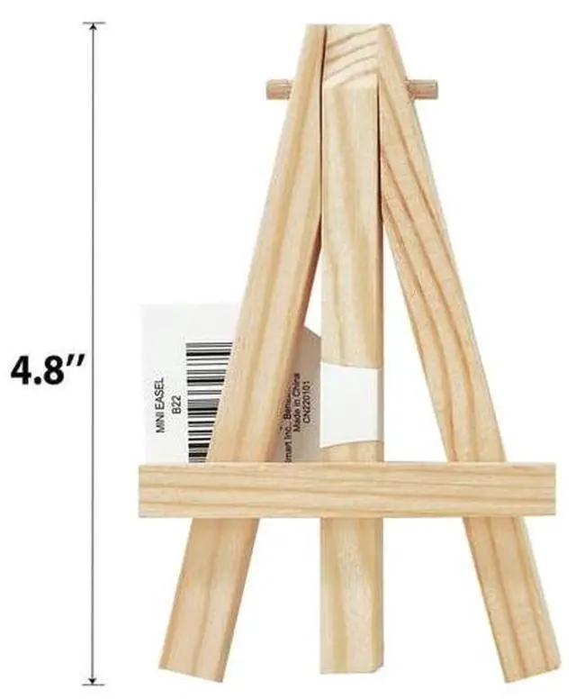 Alt view image 4 of 5 - (6 pack) Mini Natural Wood Display Easel, Solid Pine Wood, 4.8", 1 Piece