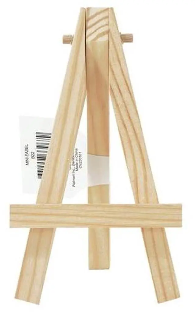 Alt view image 2 of 5 - (6 pack) Mini Natural Wood Display Easel, Solid Pine Wood, 4.8", 1 Piece