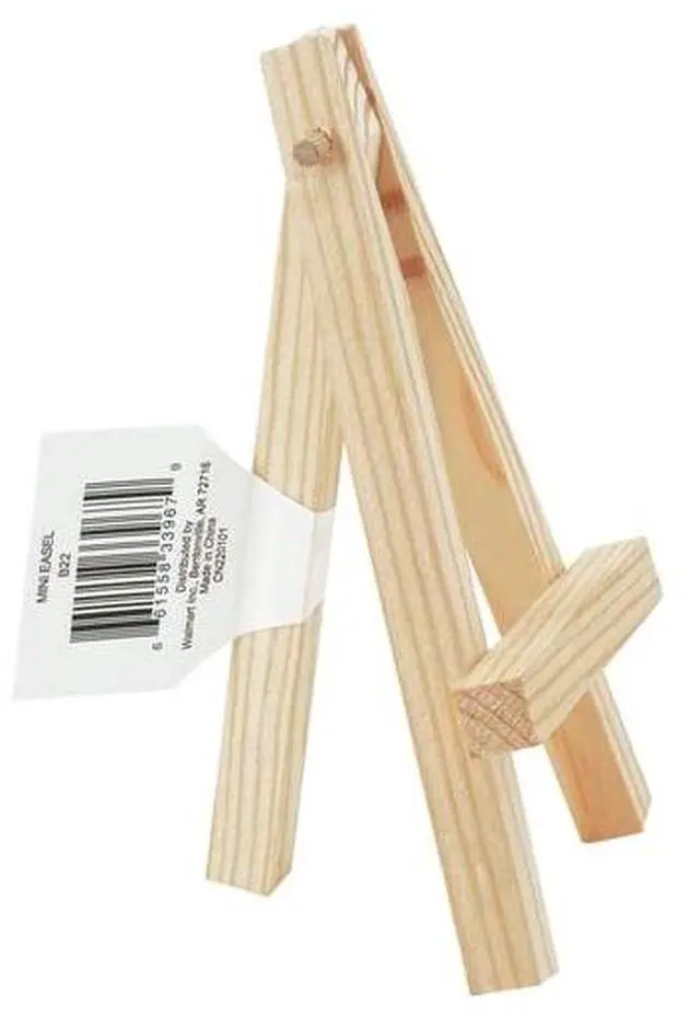 Alt view image 5 of 5 - (6 pack) Mini Natural Wood Display Easel, Solid Pine Wood, 4.8", 1 Piece