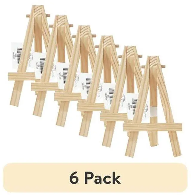 Main image of (6 pack) Mini Natural Wood Display Easel, Solid Pine Wood, 4.8", 1 Piece