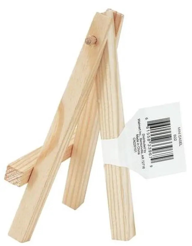 Alt view image 3 of 5 - (6 pack) Mini Natural Wood Display Easel, Solid Pine Wood, 4.8", 1 Piece