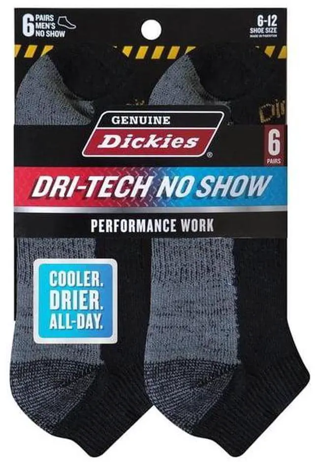 Main image of Dickies Solid Print No-Show Breathable Socks (Men's) 6 Pack