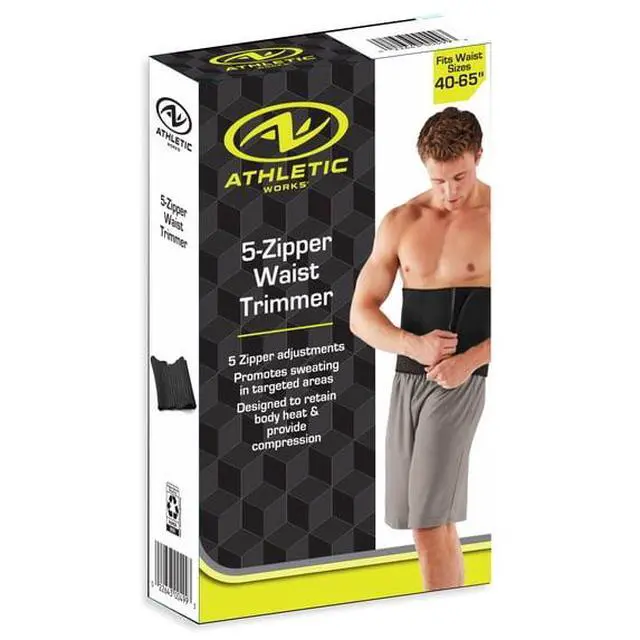 Alt view image 2 of 5 - Athletic Works 5-Zipper Waist Trimmer Belt, Plus Size, Black
