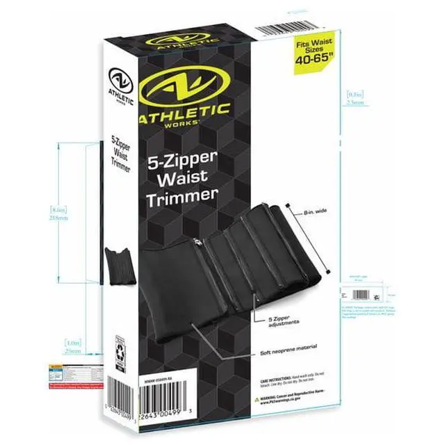 Alt view image 3 of 5 - Athletic Works 5-Zipper Waist Trimmer Belt, Plus Size, Black