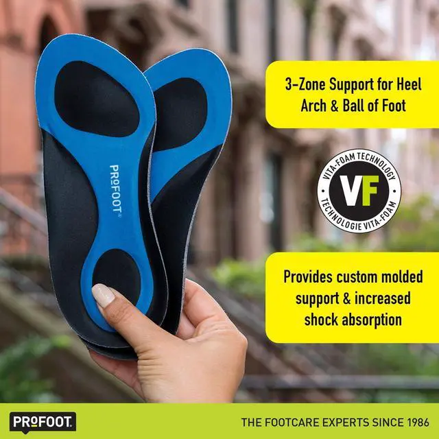 Alt view image 2 of 7 - PROFOOT Triad Orthotic Insoles for Knee, Leg & Back Pain, Men's 8-13, 1 Pair