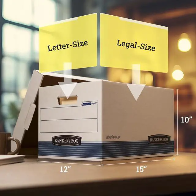 Alt view image 7 of 7 - Bankers Box Stor/File Medium-Duty - Letter/Legal, White 3 Pk