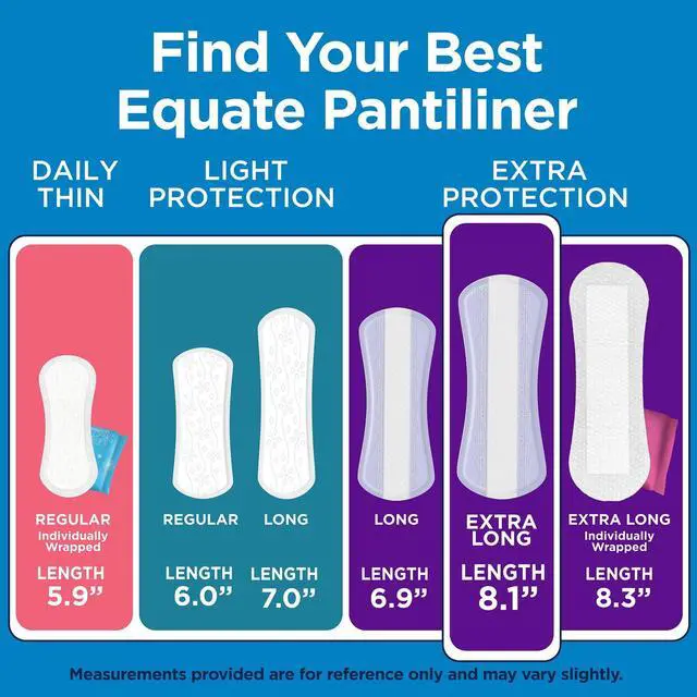 Alt view image 6 of 6 - (4 pack) Equate Extra Protection Everyday Panty Liners, Extra Long Length, 68 Count