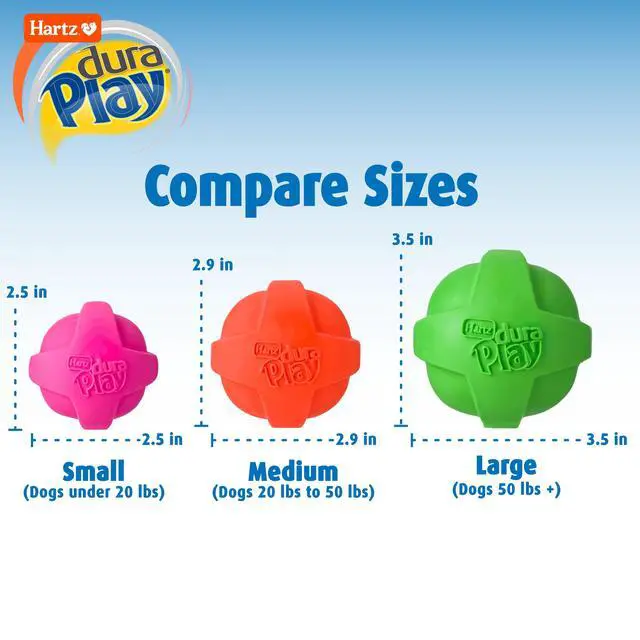 Alt view image 2 of 7 - Hartz Dura Play Small Ball Dog Toy with Bacon Scent and Squeaker, 3 Pack