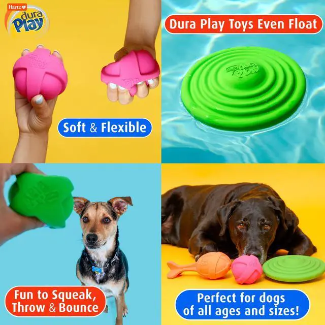 Alt view image 4 of 7 - Hartz Dura Play Small Ball Dog Toy with Bacon Scent and Squeaker, 3 Pack