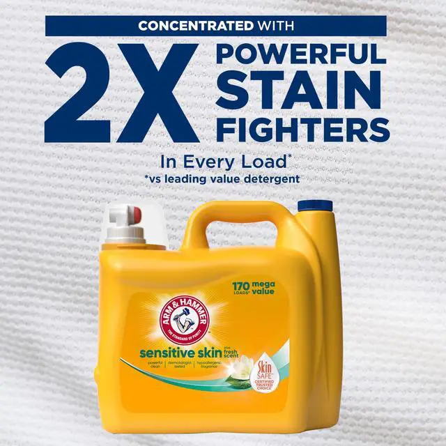 Alt view image 5 of 6 - ARM & HAMMER Sensitive Skin Plus Fresh Scent Liquid Laundry Detergent 170 fl oz, 170 Loads