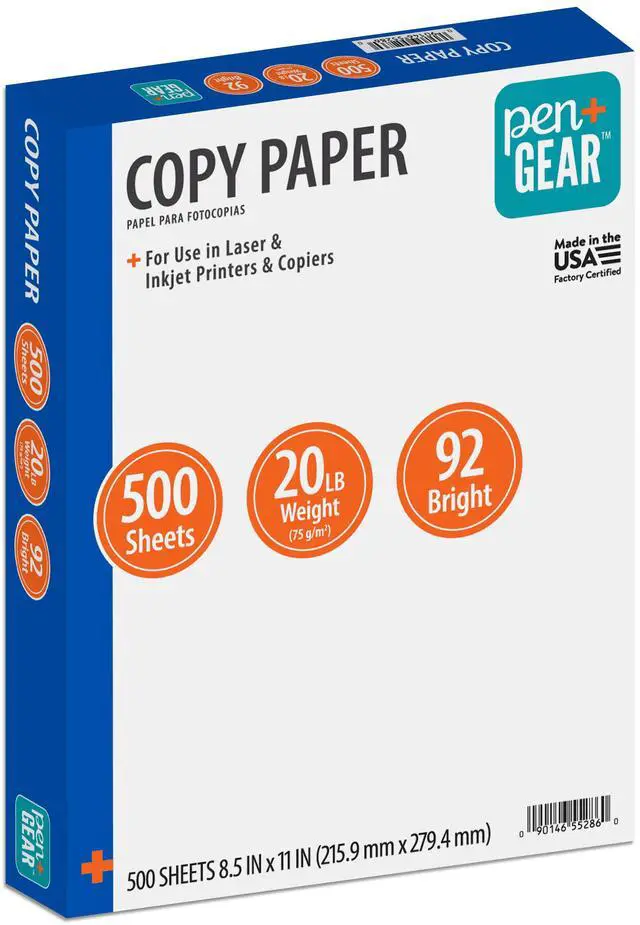 Main image of Pen + Gear Copy Paper, 8.5" x 11", 92 Bright, White, 20 lb., 1 Ream (500 Sheets)