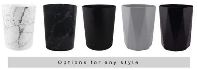 Alt view image 2 of 7 - Mainstays 5 gal Gray Geometric Bathroom Wastebasket, Open Top, Polypropylene Plastic