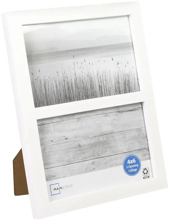 Main image of Mainstays Linear Picture Frame, Holds Two 4 x 6 Photos, White