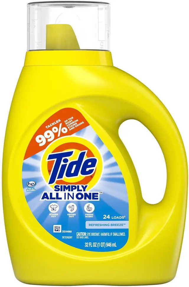 Main image of Tide Simply Liquid Laundry Detergent, Refreshing Breeze, 24 Loads, 32 fl oz