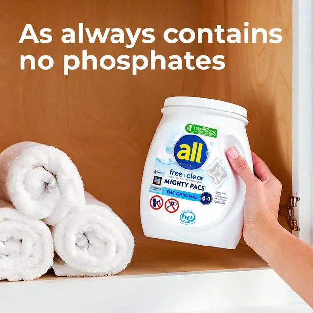 Alt view image 3 of 6 - all Unit Dose Laundry Detergent, Mighty Pacs, Free Clear, 19 Count