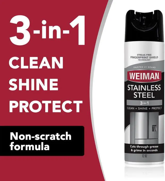 Alt view image 5 of 6 - Weiman Stainless Steel Cleaner & Polish Spray for Kitchen and Home Appliances, 12 oz, Floral Scent